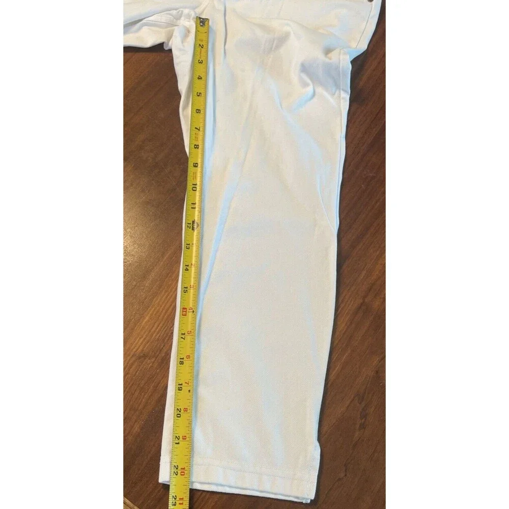 HUE Ankle Slit‎ Essential Denim Capris White Sz XL